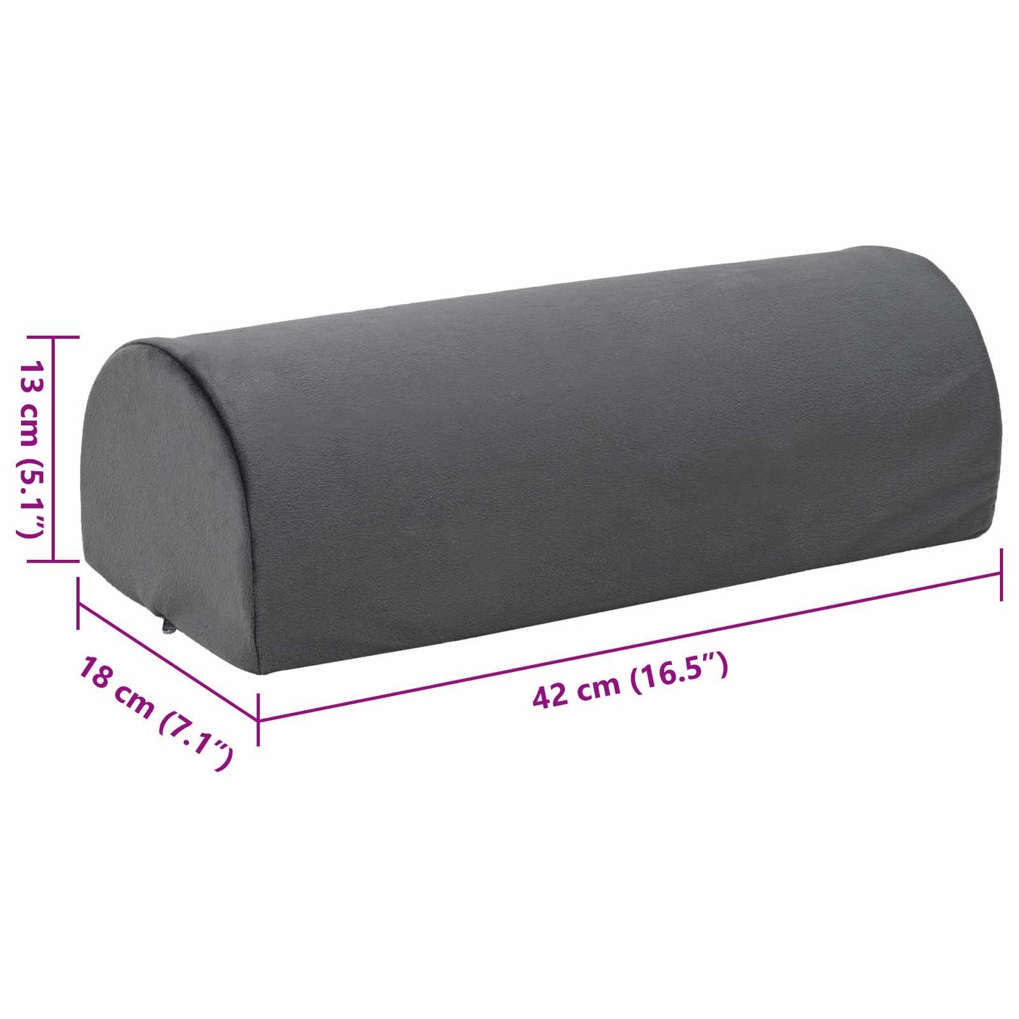 vidaXL Μαξιλάρι Στήριξης Ποδιών 42 x 18 x 13 εκ Σφιχτό PU Αφρός Γκρι