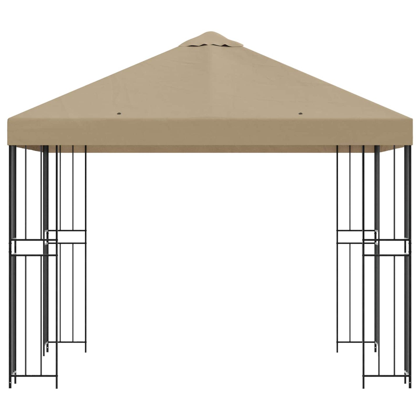 vidaXL Κιόσκι 3 x 3 m Μπεζ Πολυεστέρας και Χάλυβας 190 gsm