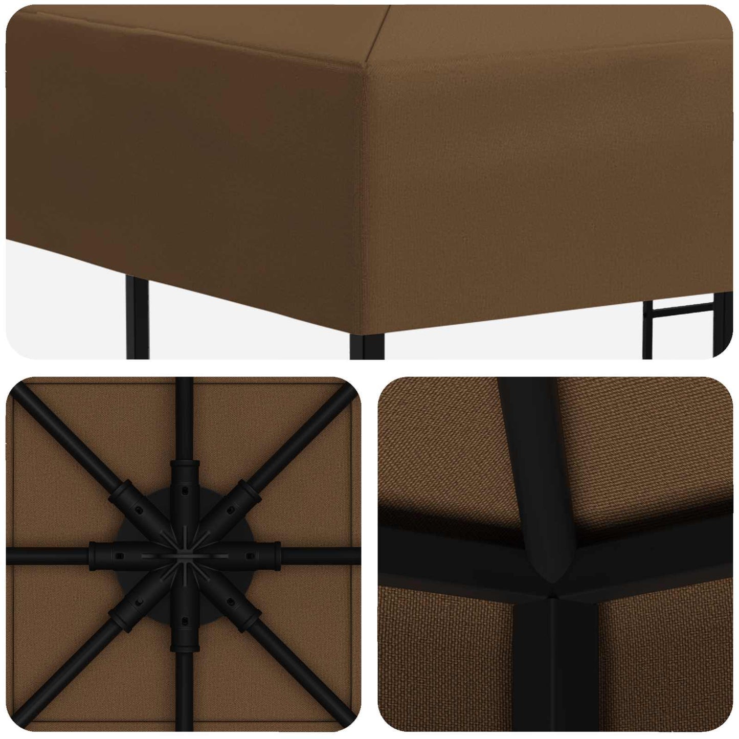 vidaXL Κιόσκι 3 x 3 m Taupe Πολυεστέρας και Χάλυβας 190 gsm