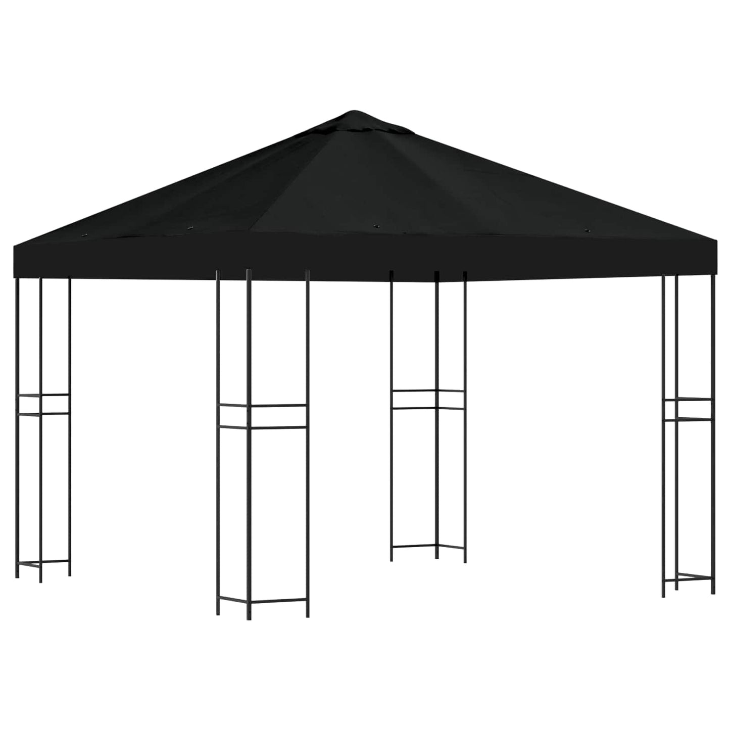 vidaXL Κιόσκι 3 x 3 m Μαύρο Πολυεστέρας και Χάλυβας 190 gsm