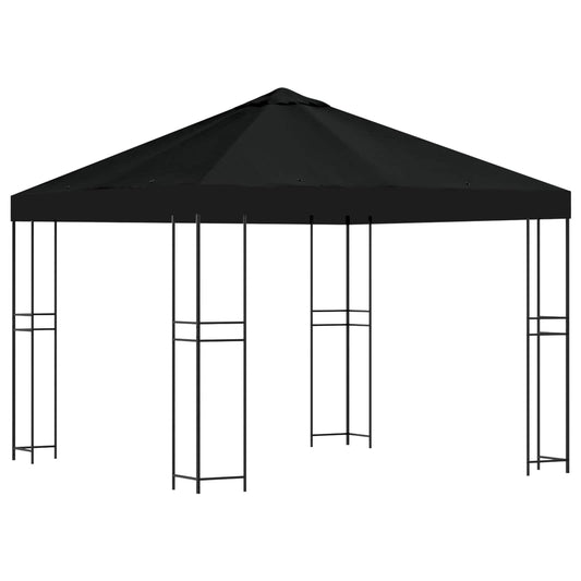 vidaXL Κιόσκι 3 x 3 m Μαύρο Πολυεστέρας και Χάλυβας 190 gsm