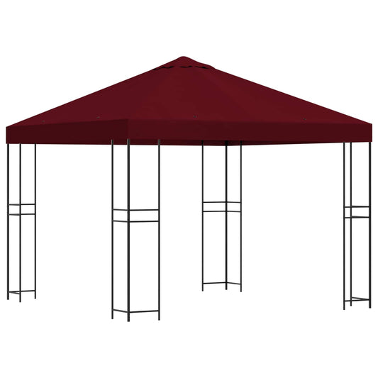 vidaXL Κιόσκι 3 x 3 m Μπορντό Πολυεστέρας και Χάλυβας 190 gsm