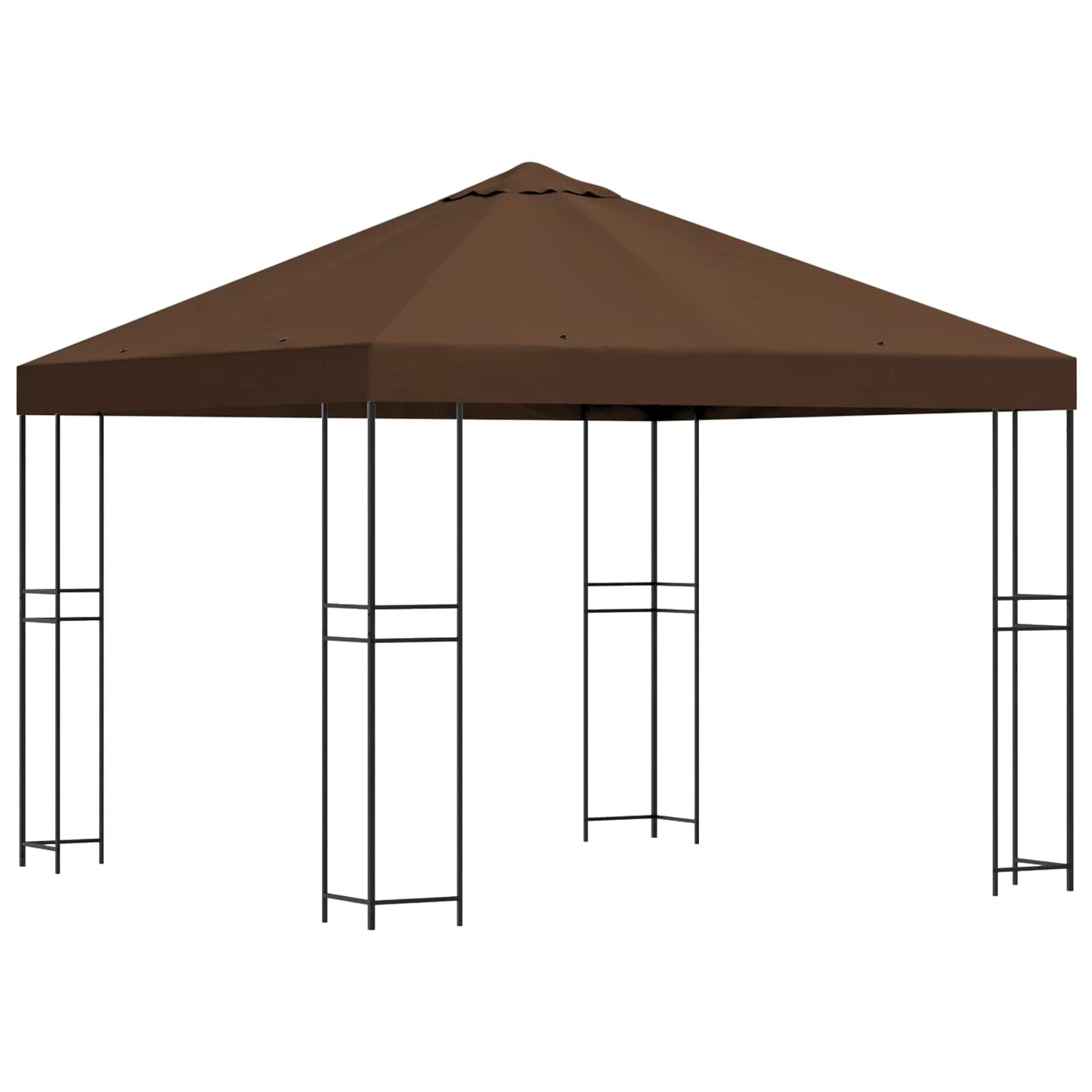 vidaXL Κιόσκι 3 x 3 m Καφέ Πολυεστέρας και Χάλυβας 190 gsm