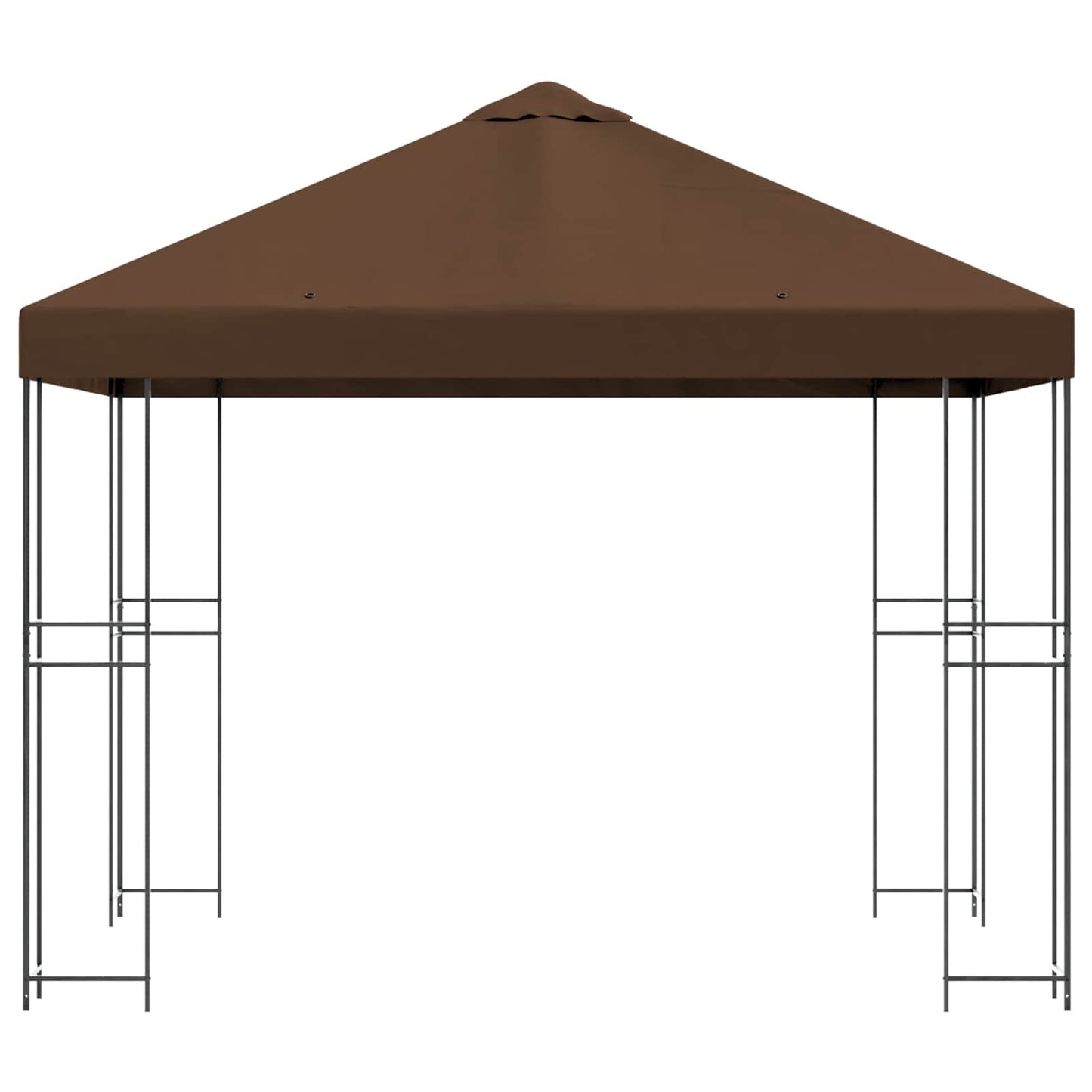 vidaXL Κιόσκι 3 x 3 m Καφέ Πολυεστέρας και Χάλυβας 190 gsm