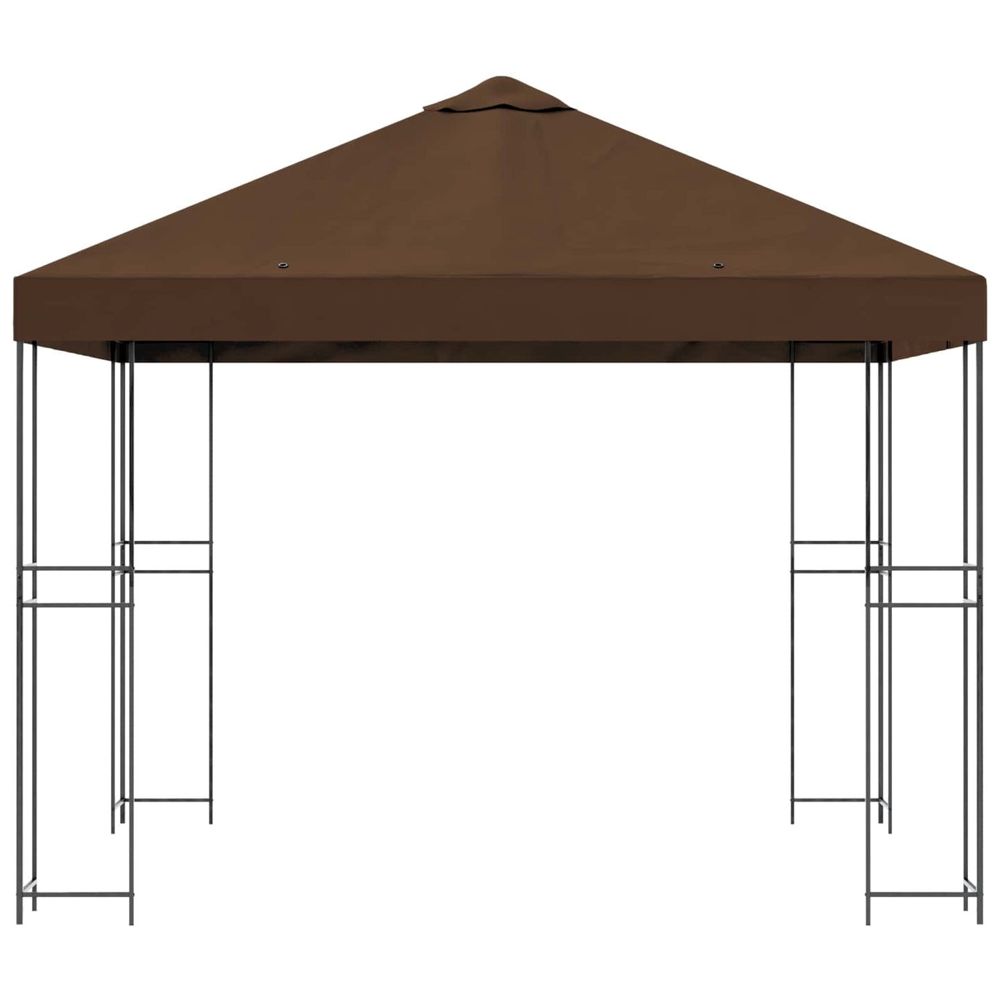 vidaXL Κιόσκι 3 x 3 m Καφέ Πολυεστέρας και Χάλυβας 190 gsm