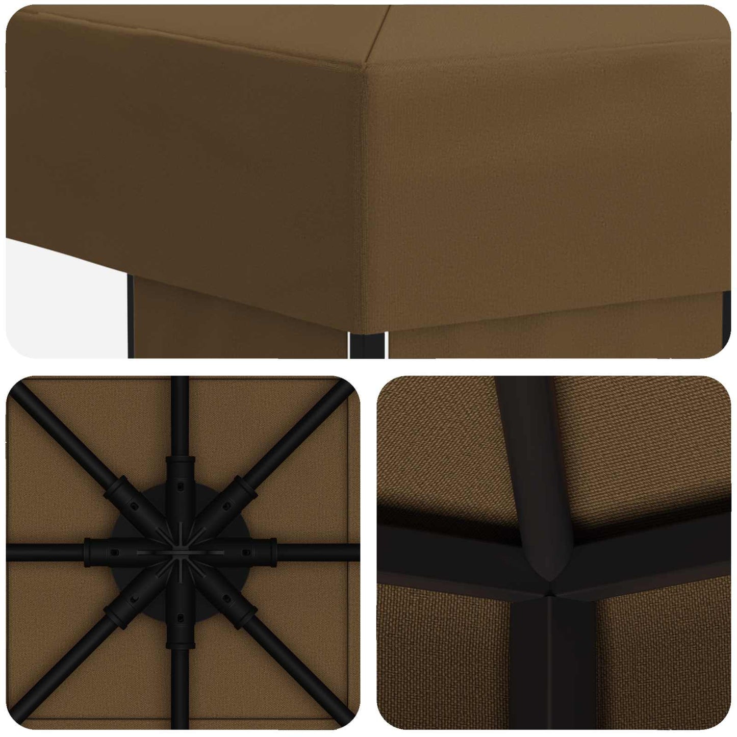 vidaXL Κιόσκι 3 x 3 m Taupe Πολυεστέρας και Χάλυβας 190