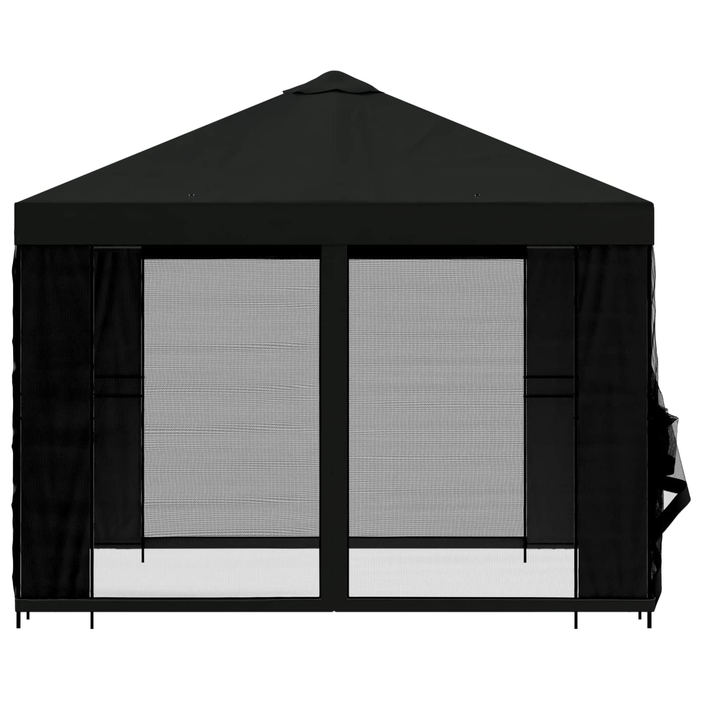 vidaXL Κήπος Γκαζebo με Πλευρικά Τοίχους 3 x 3 m Μαύρο
