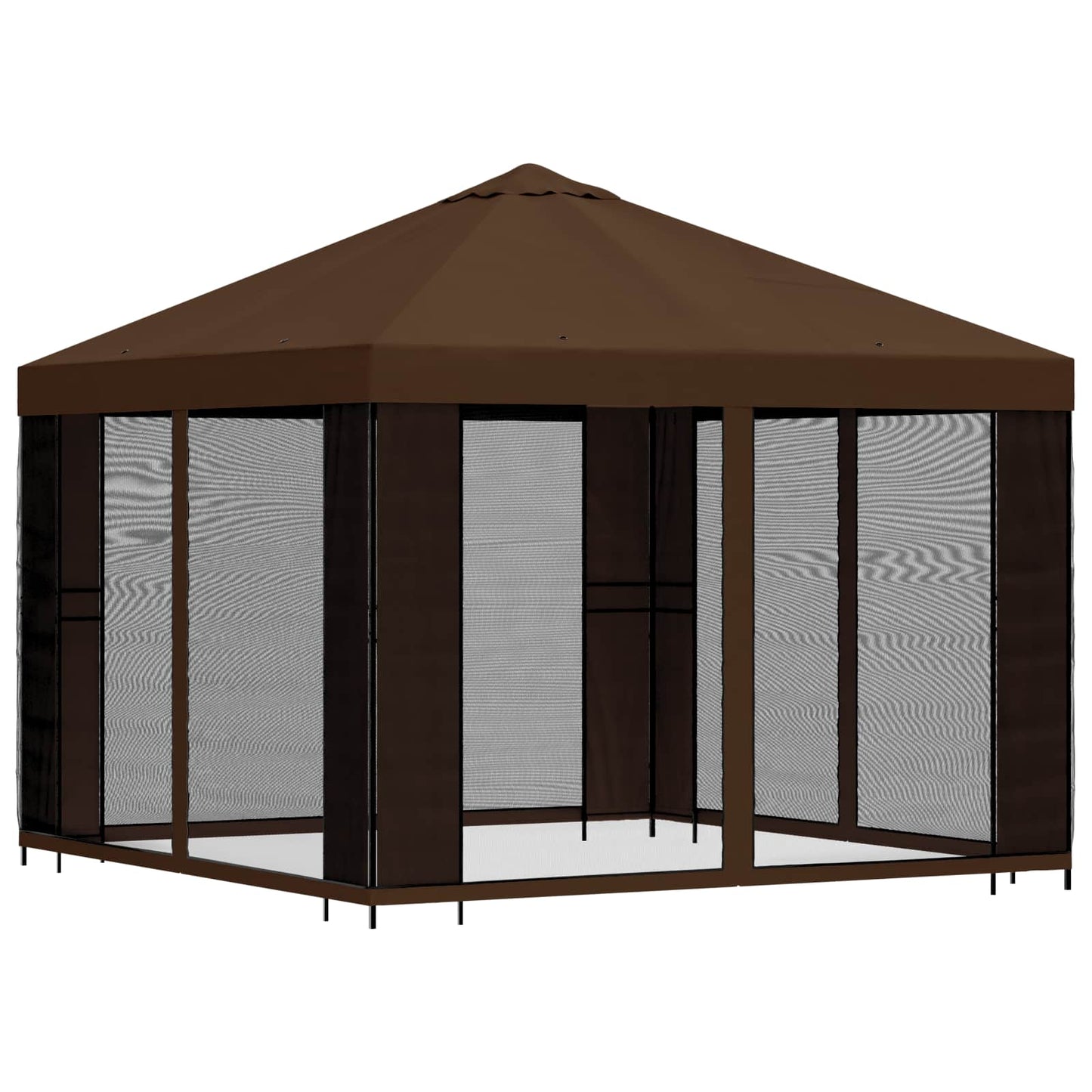 vidaXL Κήπος Γκαζebo με Πλευρικά Τοίχους 3 x 3 m Καφέ