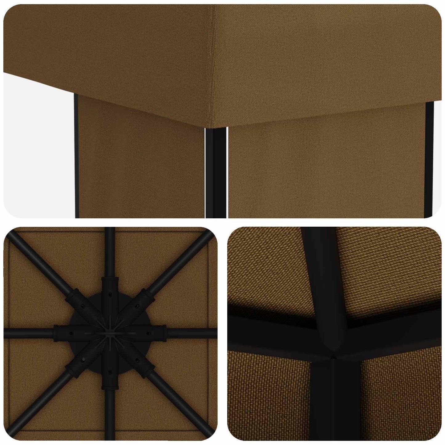 vidaXL Κιόσκι 4 x 3 μ Taupe Πολυεστέρας και Χάλυβας 190