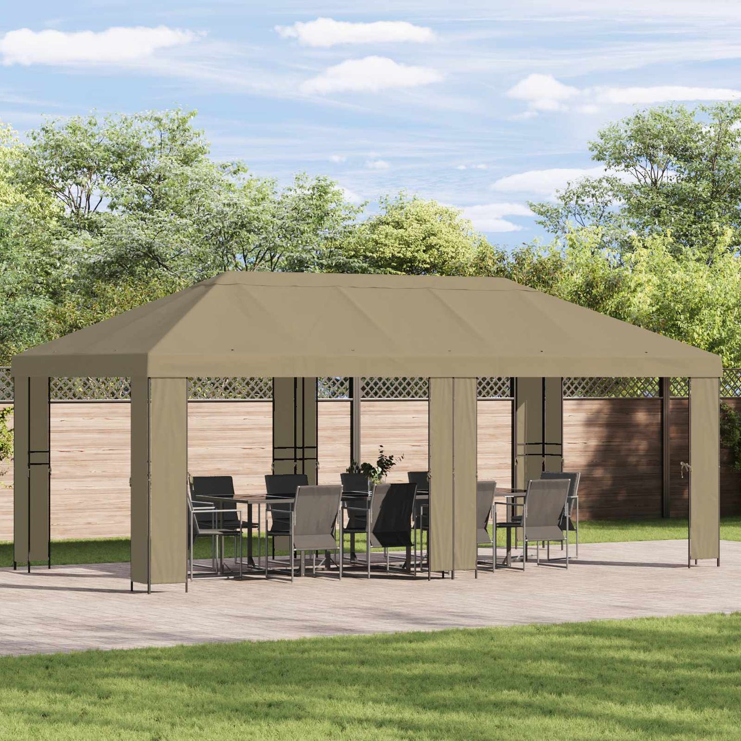vidaXL Κάλυμμα Γκαζebo 6 x 3 m Μπεζ Πολυεστέρας 190 gsm
