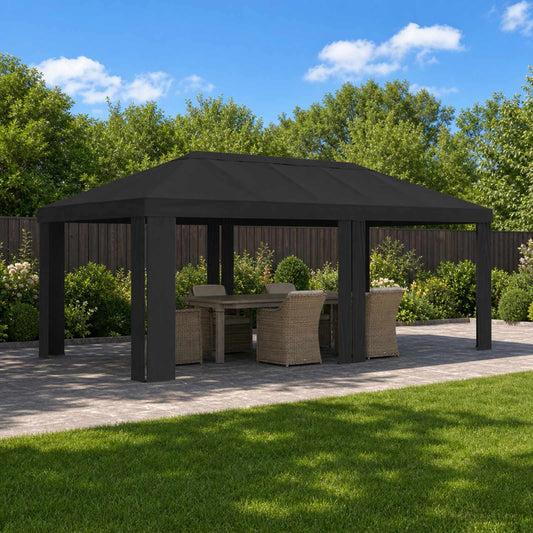 vidaXL Κάλυμμα Γκαζebo 6 x 3 m Ανθρακί Πολυεστέρας 190 gsm