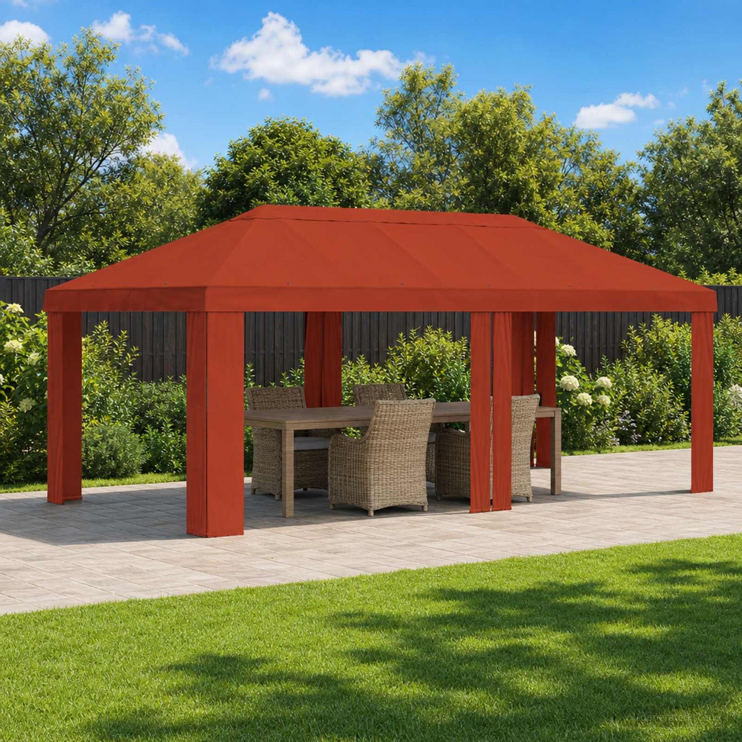 vidaXL Κάλυμμα Γκαζebo 6 x 3 m Τερακότα Πολυεστέρας 190 gsm