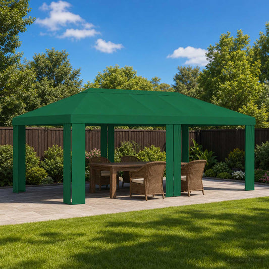 vidaXL Κάλυμμα Γκαζebo 6 x 3 m Πράσινο Πολυεστέρας 190 gsm