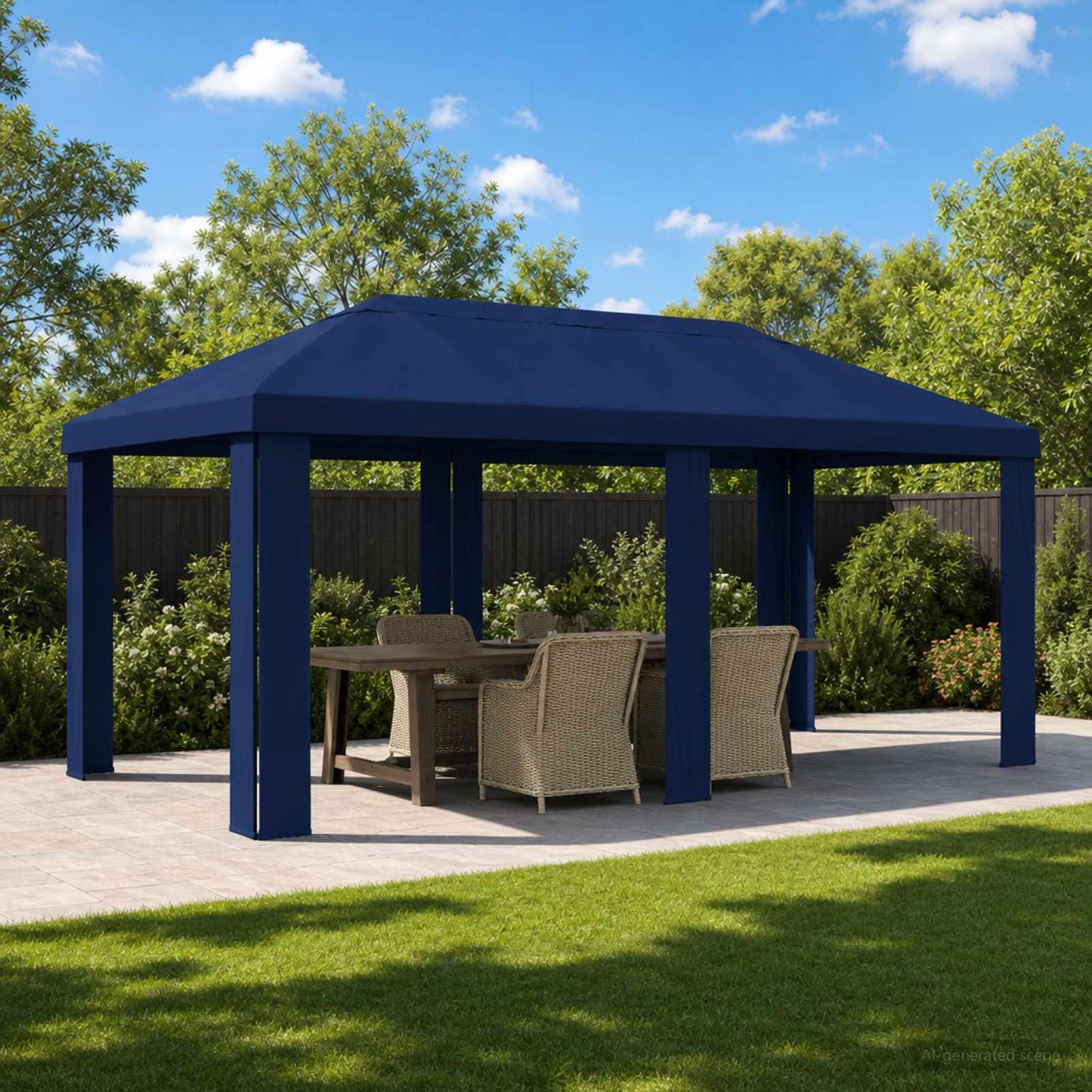 vidaXL Κάλυμμα Γκαζebo 6 x 3 m Μπλε Πολυεστέρας 190 gsm