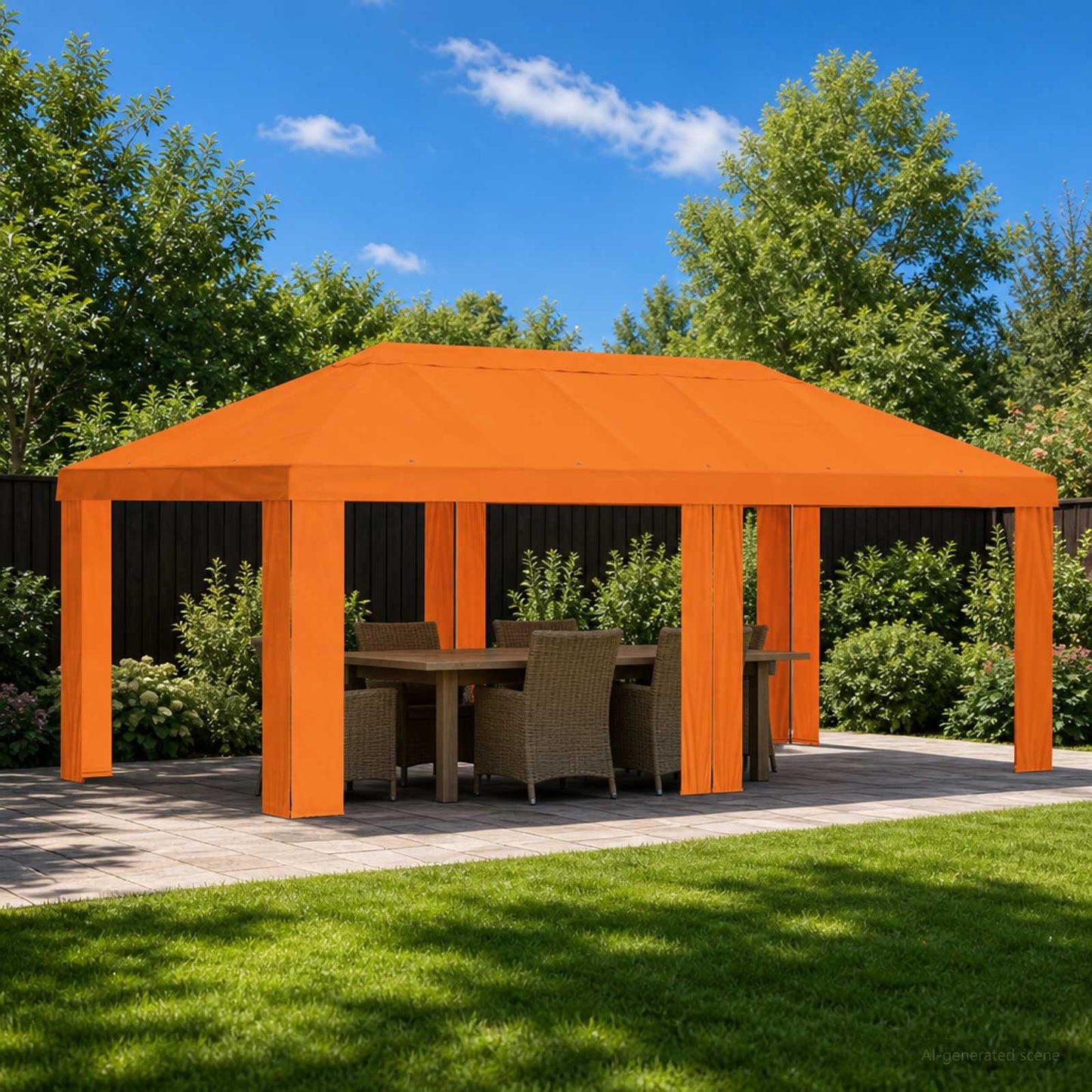 vidaXL Κάλυμμα Γκαζebo 6 x 3 m Πορτοκαλί Πολυεστέρας 190 gsm