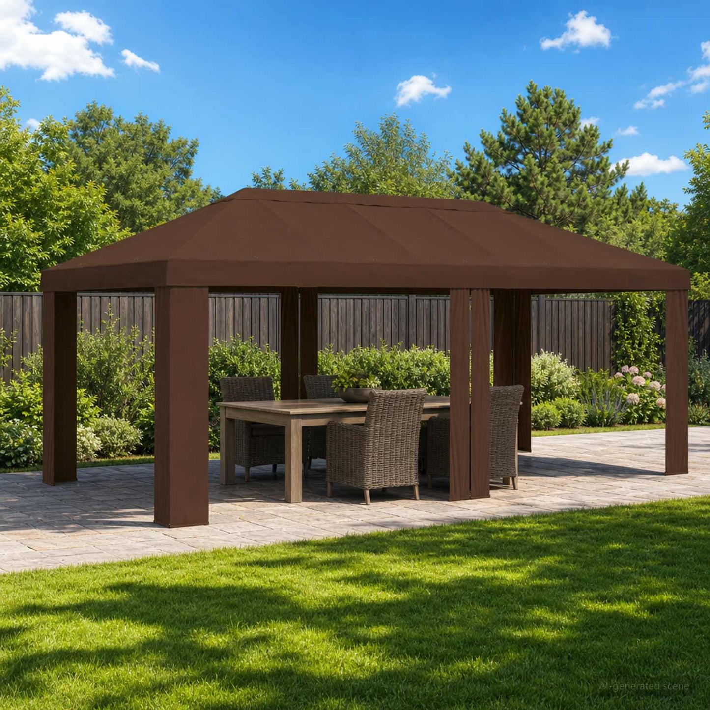 vidaXL Κάλυμμα Γκαζebo 6 x 3 m Καφέ Πολυεστέρας 190 gsm