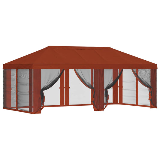 vidaXL Κάλυμμα Γκαζόμπου με Πλευρικούς τοίχους Τερακότα Πολυεστέρας