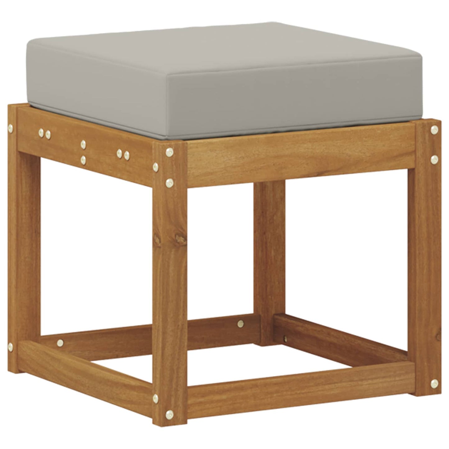 vidaXL Πάγκος Σκαμπό Φυσικό και Ανοιχτό Γκρι 43 x 43 x 37 εκ