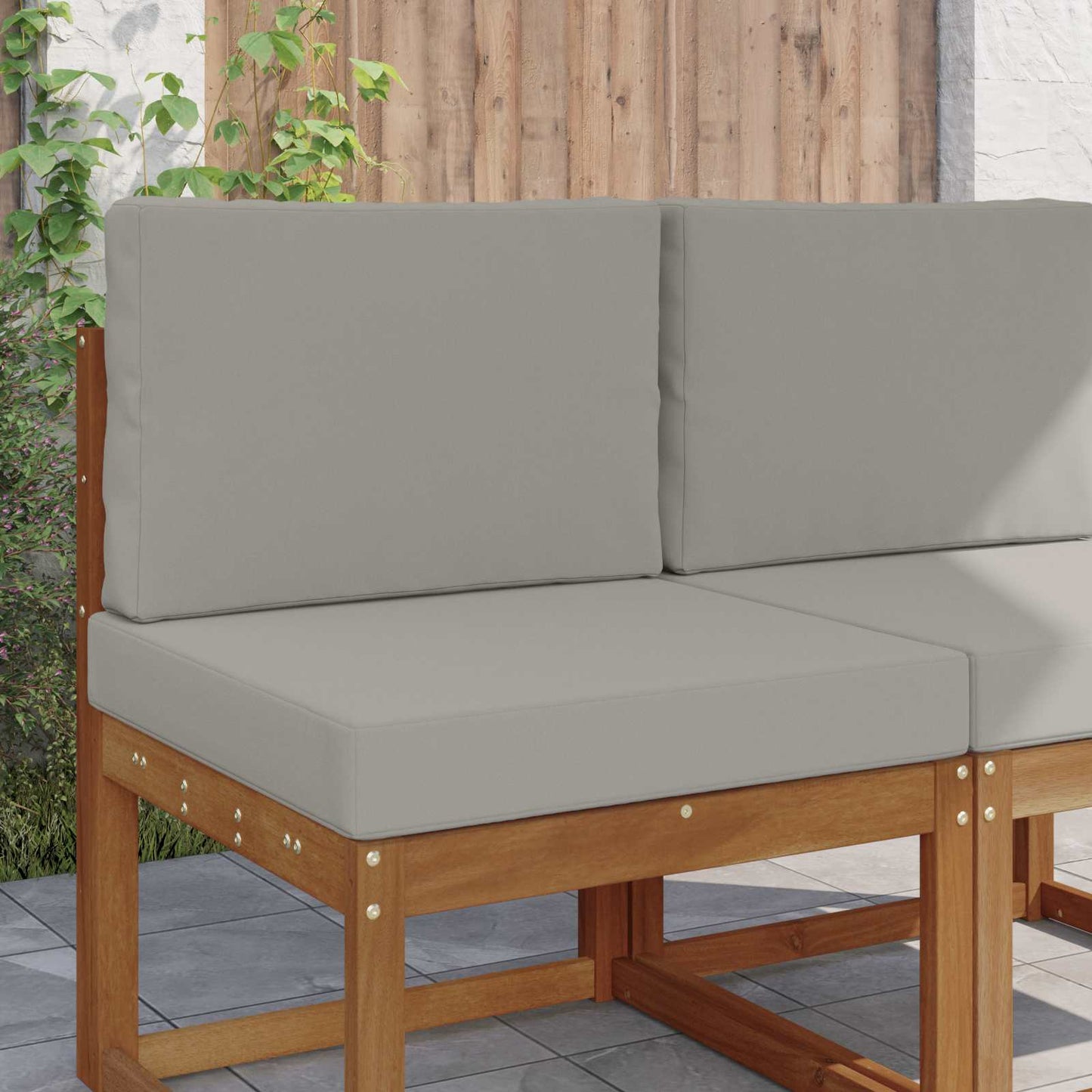 vidaXL Μαξιλάρι Καναπέ Εξωτερικού Χώρου 2 pcs Γκρι Πολυεστέρας