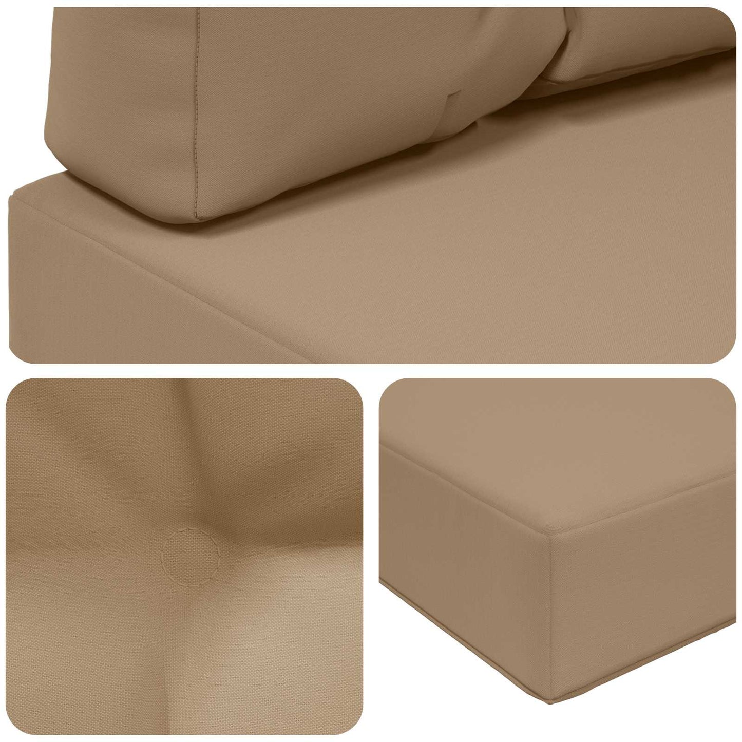 vidaXL Μαξιλάρι Καναπέ Εξωτερικού Χώρου 2 pcs Taupe Πολυεστέρας