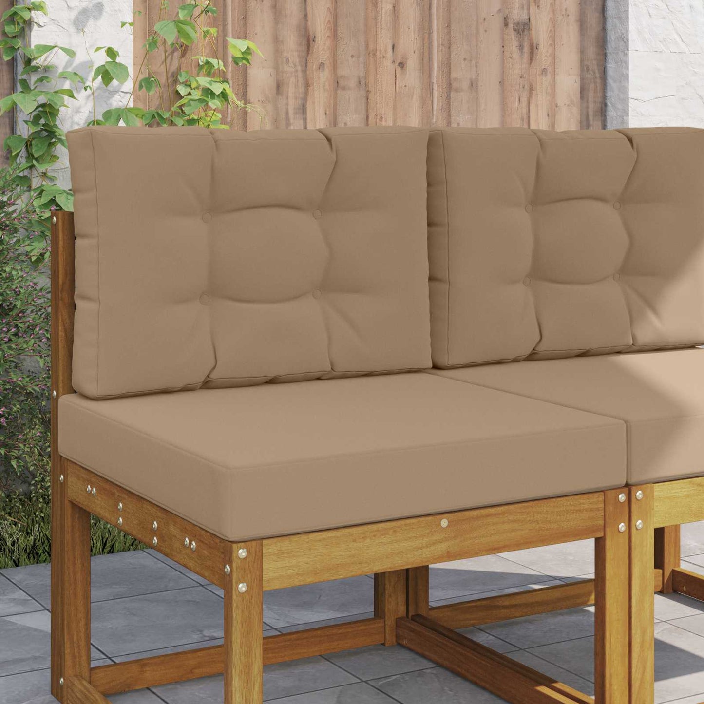 vidaXL Μαξιλάρι Καναπέ Εξωτερικού Χώρου 2 pcs Taupe Πολυεστέρας