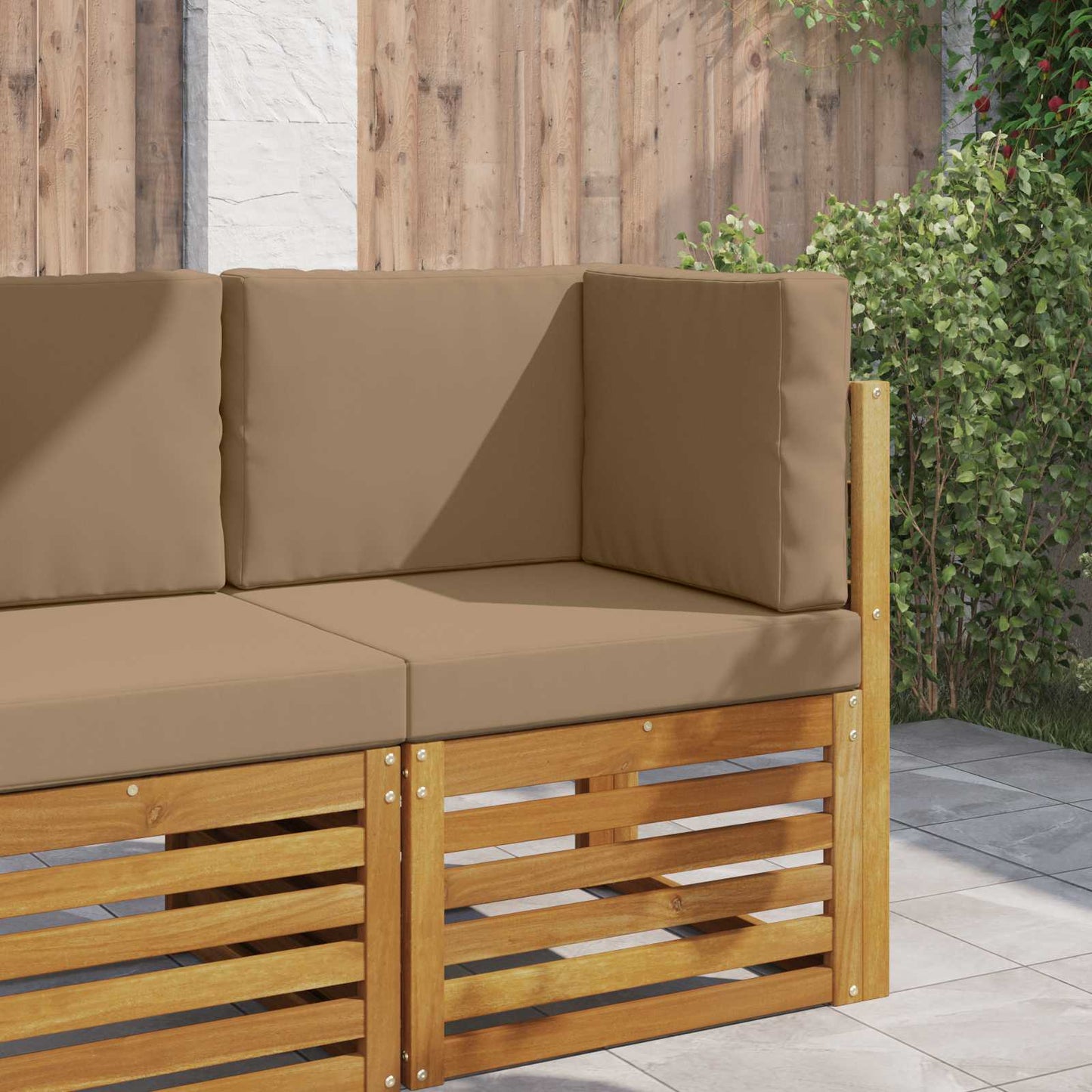vidaXL Μαξιλάρι Καναπέ Εξωτερικού Χώρου 3 pcs Taupe Πολυεστέρας