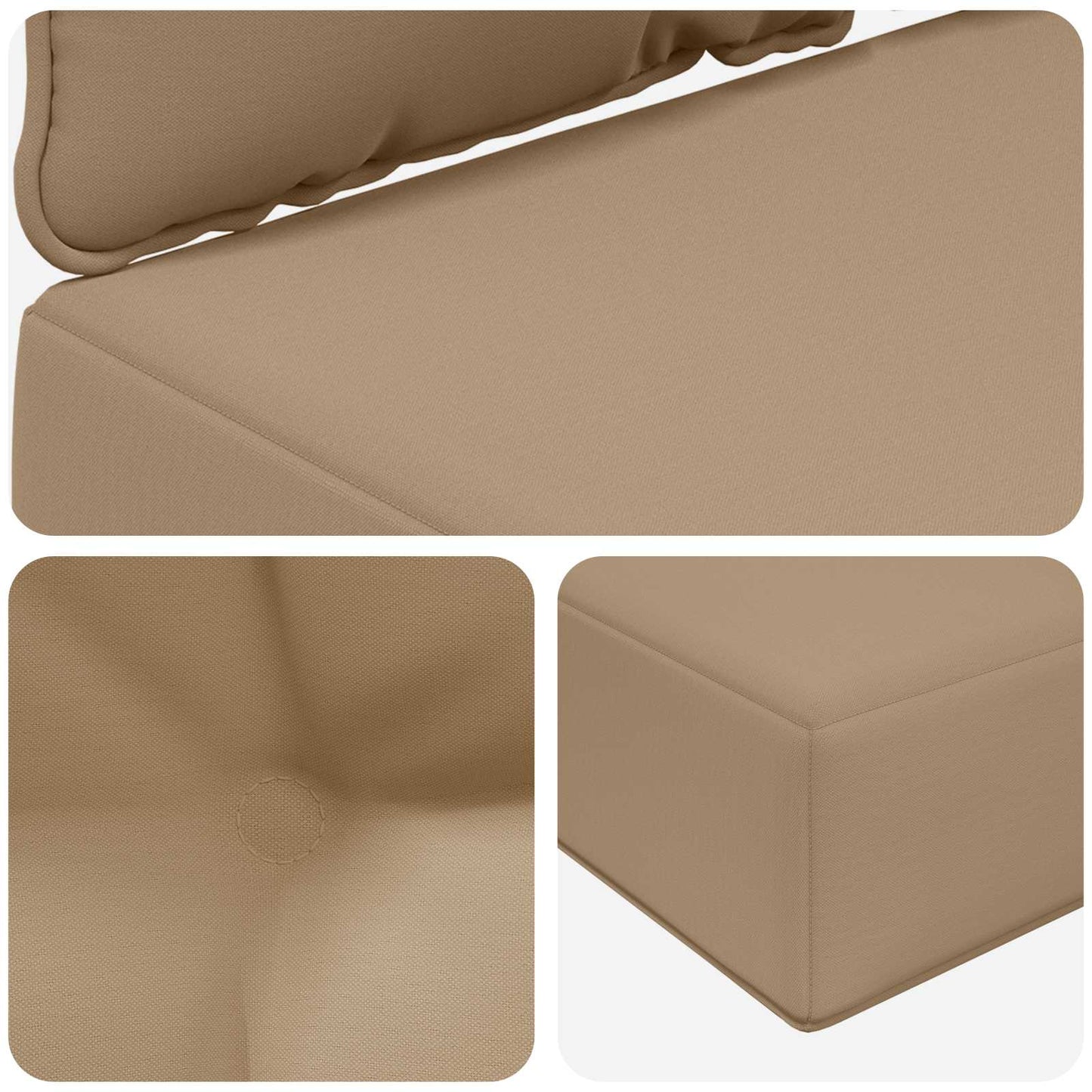vidaXL Μαξιλάρι Καναπέ Εξωτερικού Χώρου 3 pcs Taupe Πολυεστέρας
