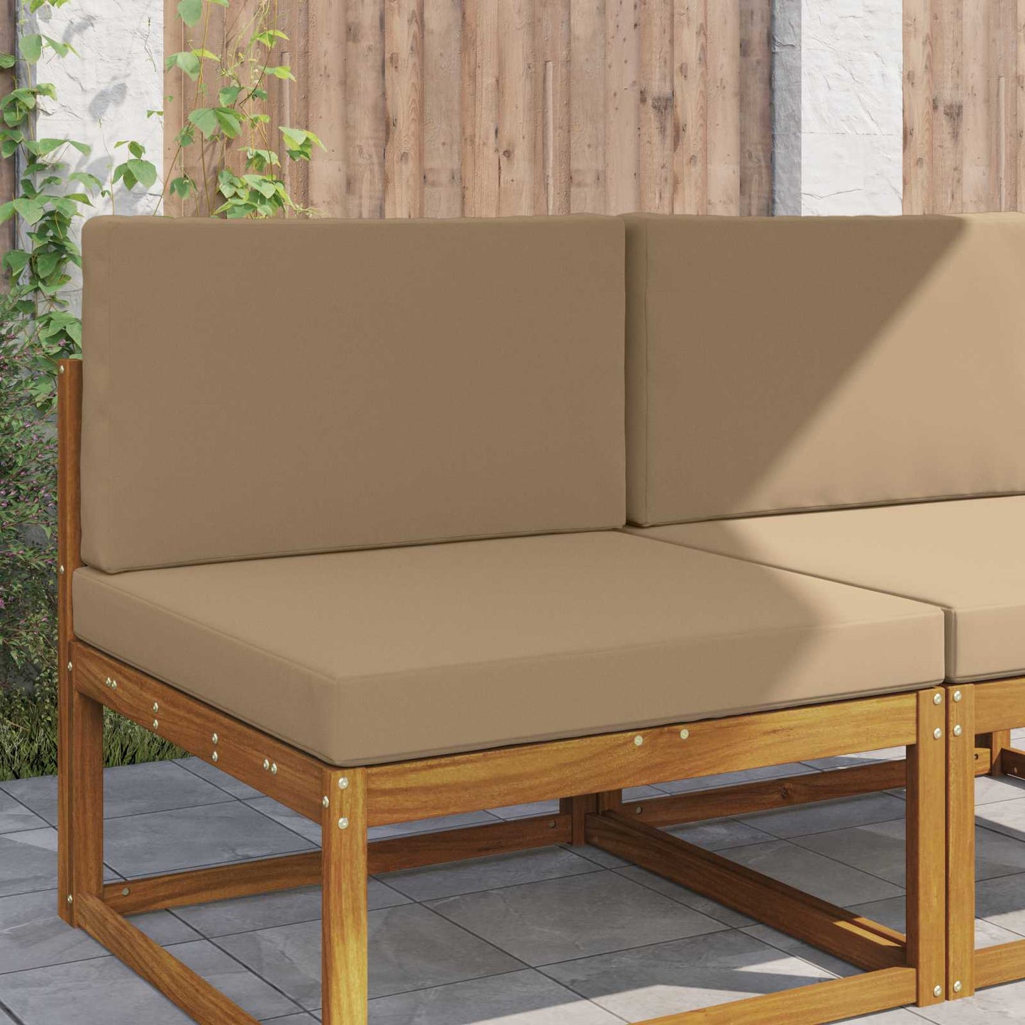 vidaXL Μαξιλάρι Καναπέ Εξωτερικού Χώρου 2 pcs Taupe Πολυεστέρας