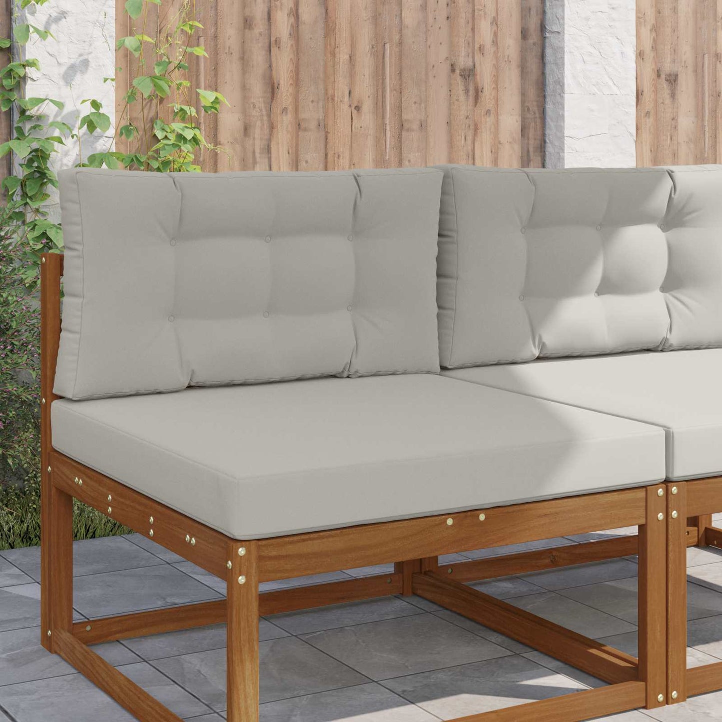 vidaXL Μαξιλάρι Καναπέ Εξωτερικού Χώρου 2 pcs Γκρι Πολυεστέρας