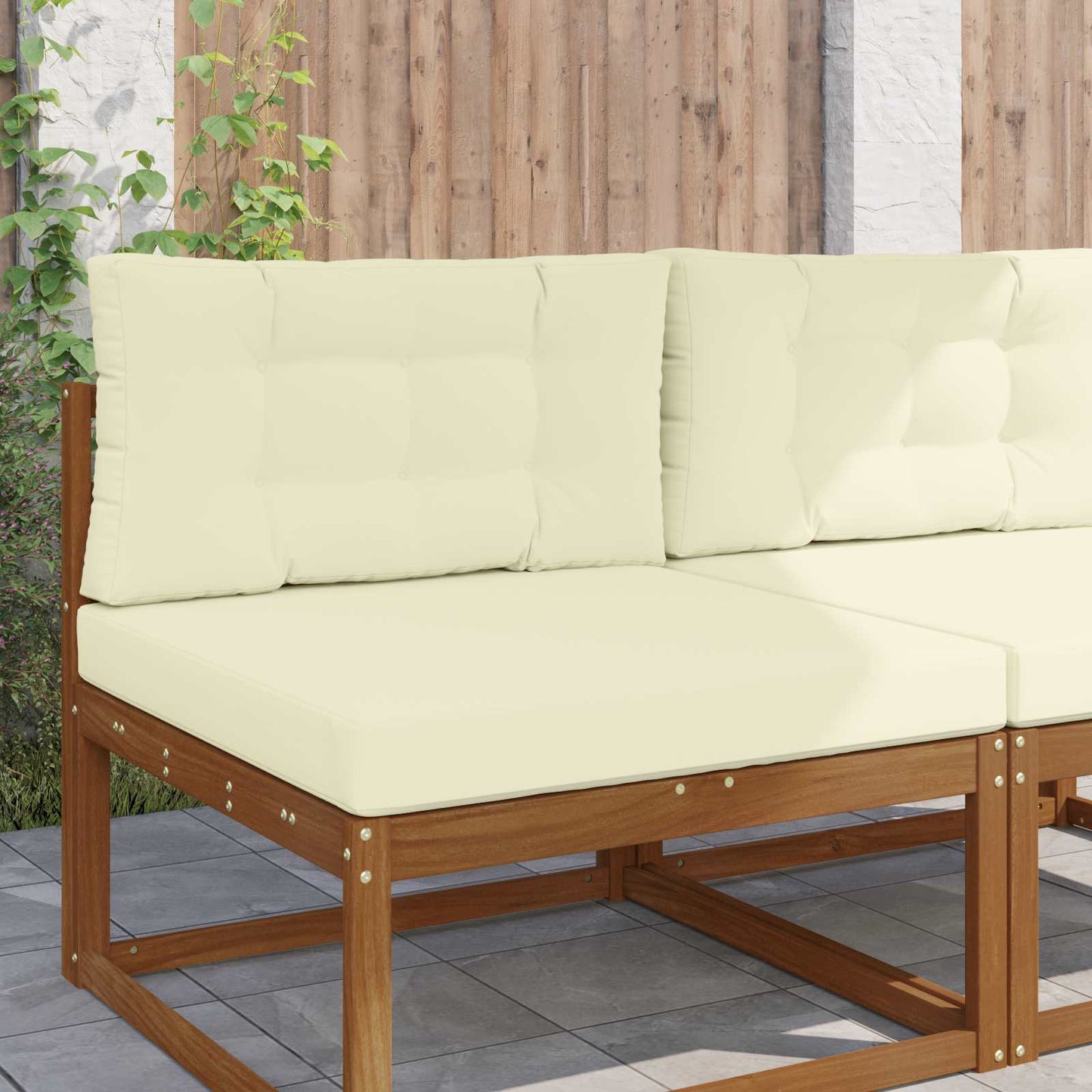 vidaXL Μαξιλάρι Καναπέ Εξωτερικού Χώρου 2 pcs Κρεμ Πολυεστέρας