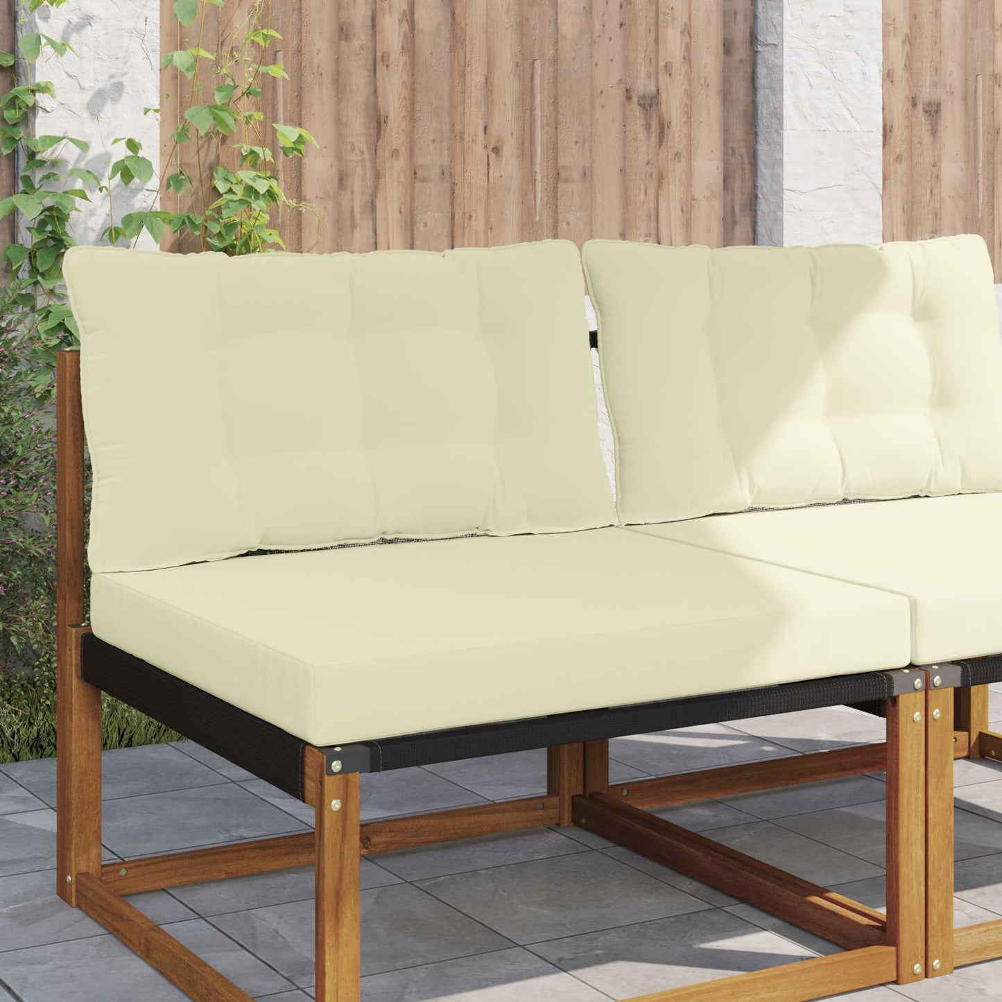 vidaXL Μαξιλάρι Καναπέ Εξωτερικού Χώρου 2 pcs Κρεμ Πολυεστέρας