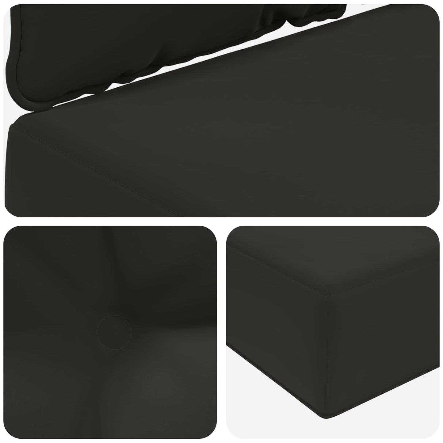 vidaXL Μαξιλάρι Καναπέ Εξωτερικού Χώρου 2 pcs Μαύρο Πολυεστέρας