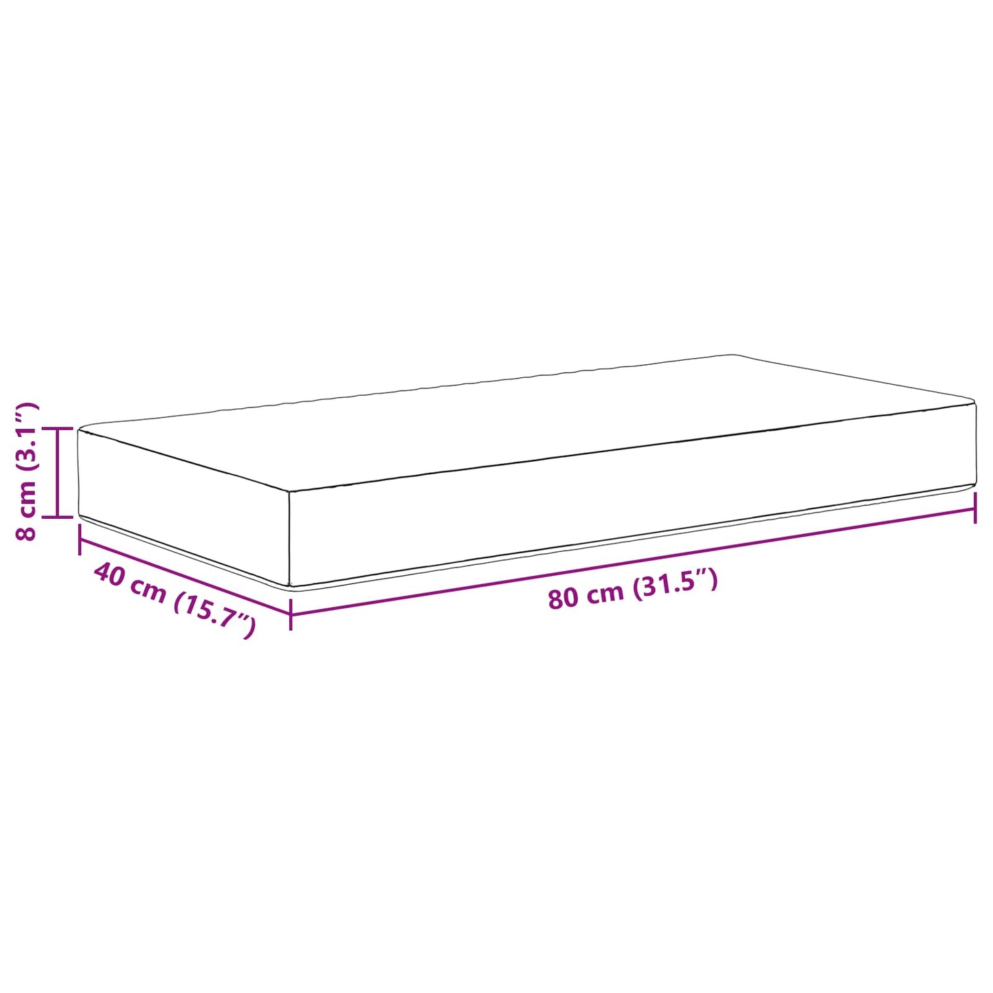vidaXL Μαξιλάρι Καθίσματος Εξωτερικού Χώρου Μπεζ 80 x 40 x 8 cm
