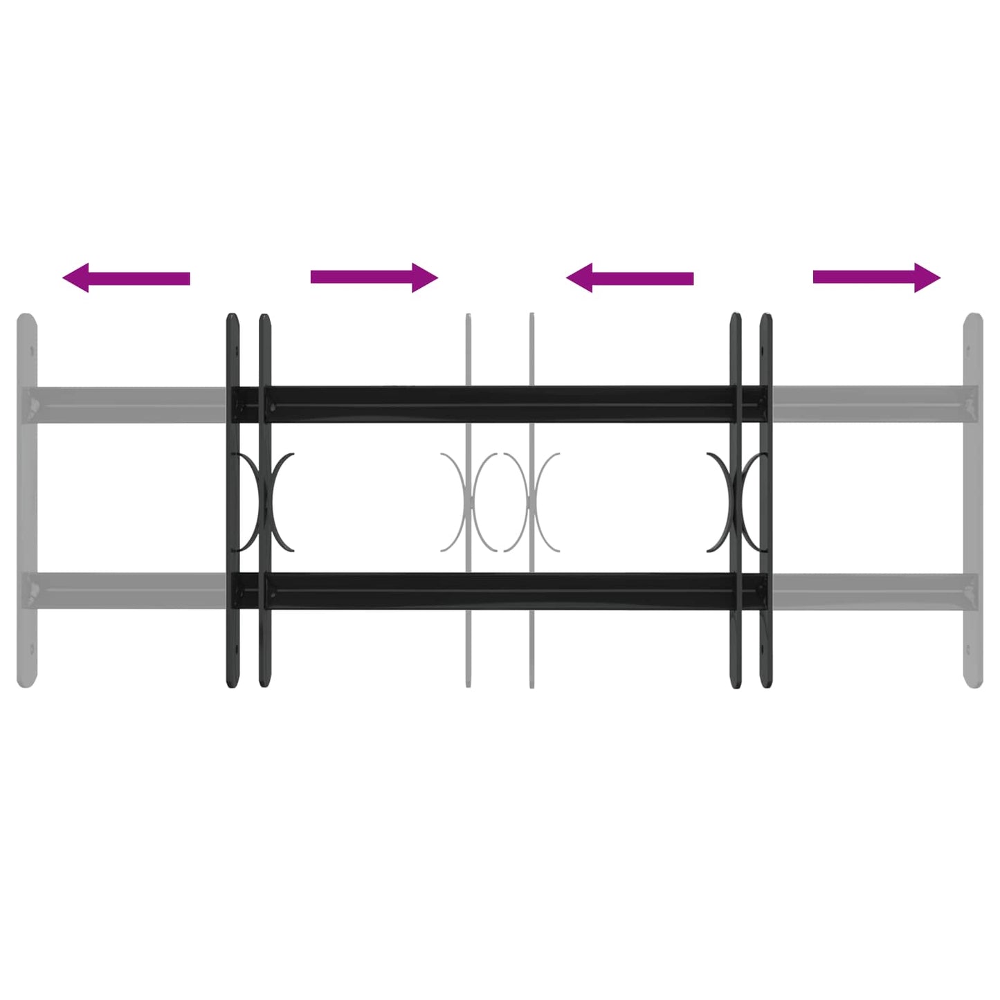 vidaXL Γρίλια Παραθύρου Μαύρο 76 x 30 εκ Χάλυβας με επίστρωση πούδρας