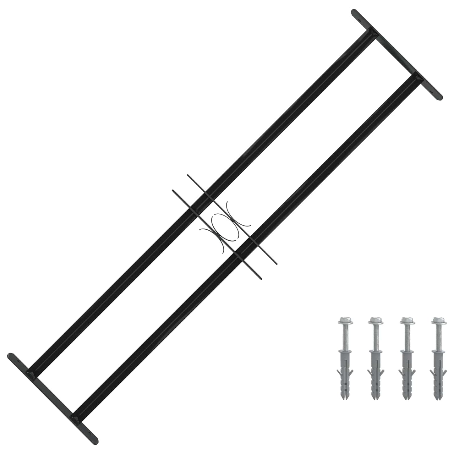 vidaXL Γρίλια Παραθύρου Μαύρο 115 x 30 εκ Χάλυβας με επίστρωση πούδρας