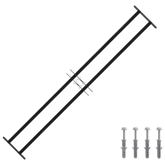 vidaXL Γρίλια Παραθύρου Μαύρο 176 x 30 εκ Χάλυβας με επίστρωση πούδρας