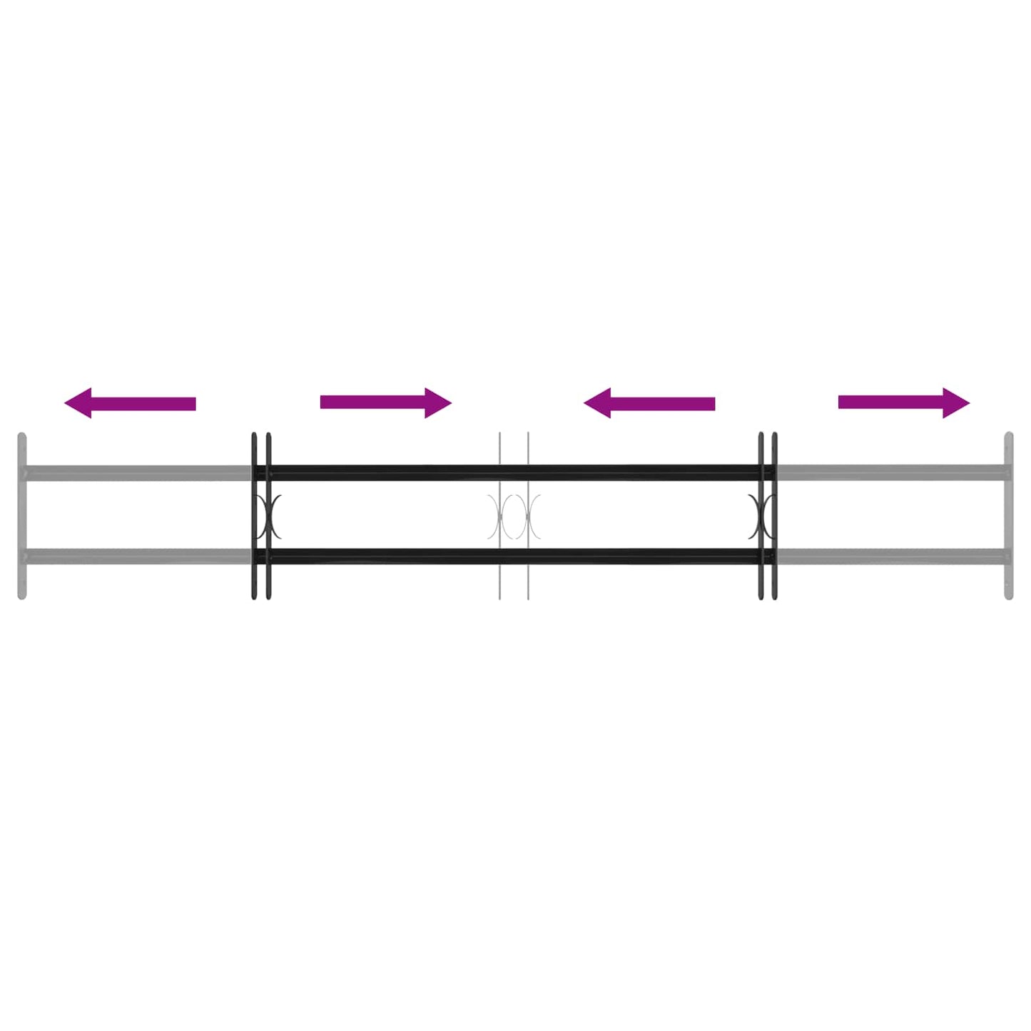vidaXL Γρίλια Παραθύρου Μαύρο 176 x 30 εκ Χάλυβας με επίστρωση πούδρας