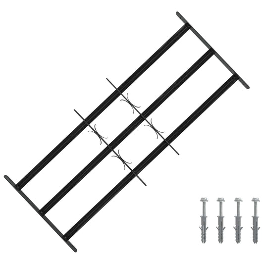 vidaXL Γρίλια Παραθύρου 116 x 45 εκ Χάλυβας με επίστρωση πούδρας Μαύρο