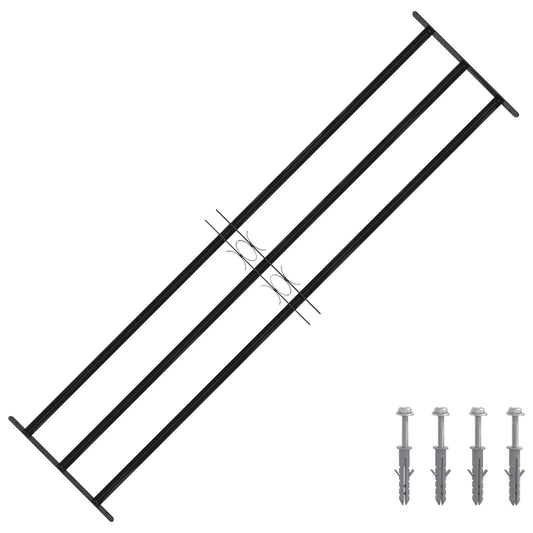 vidaXL Γρίλια Παραθύρου 174 x 45 εκ Χάλυβας με επίστρωση πούδρας Μαύρο
