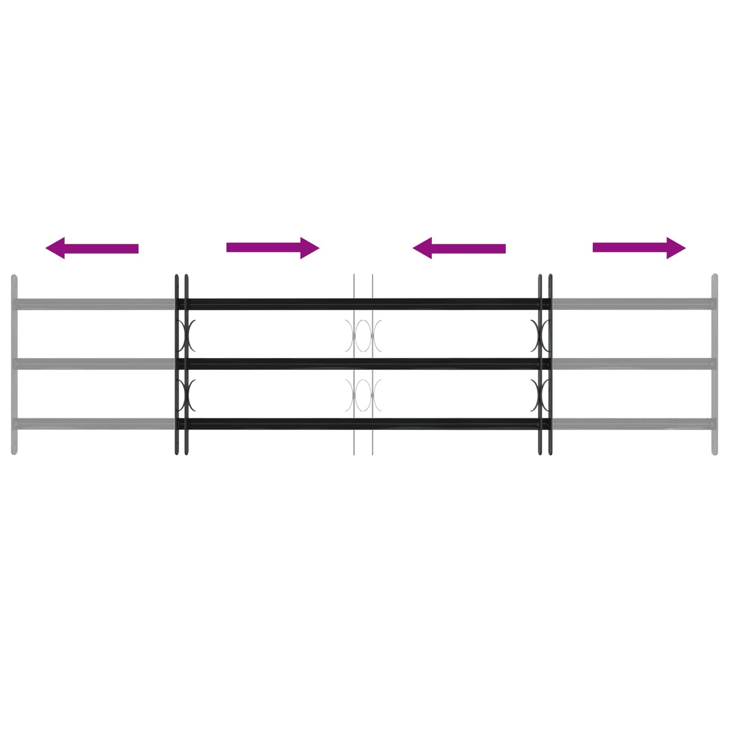 vidaXL Γρίλια Παραθύρου Μαύρο 174 x 45 εκ Χάλυβας με επίστρωση πούδρας