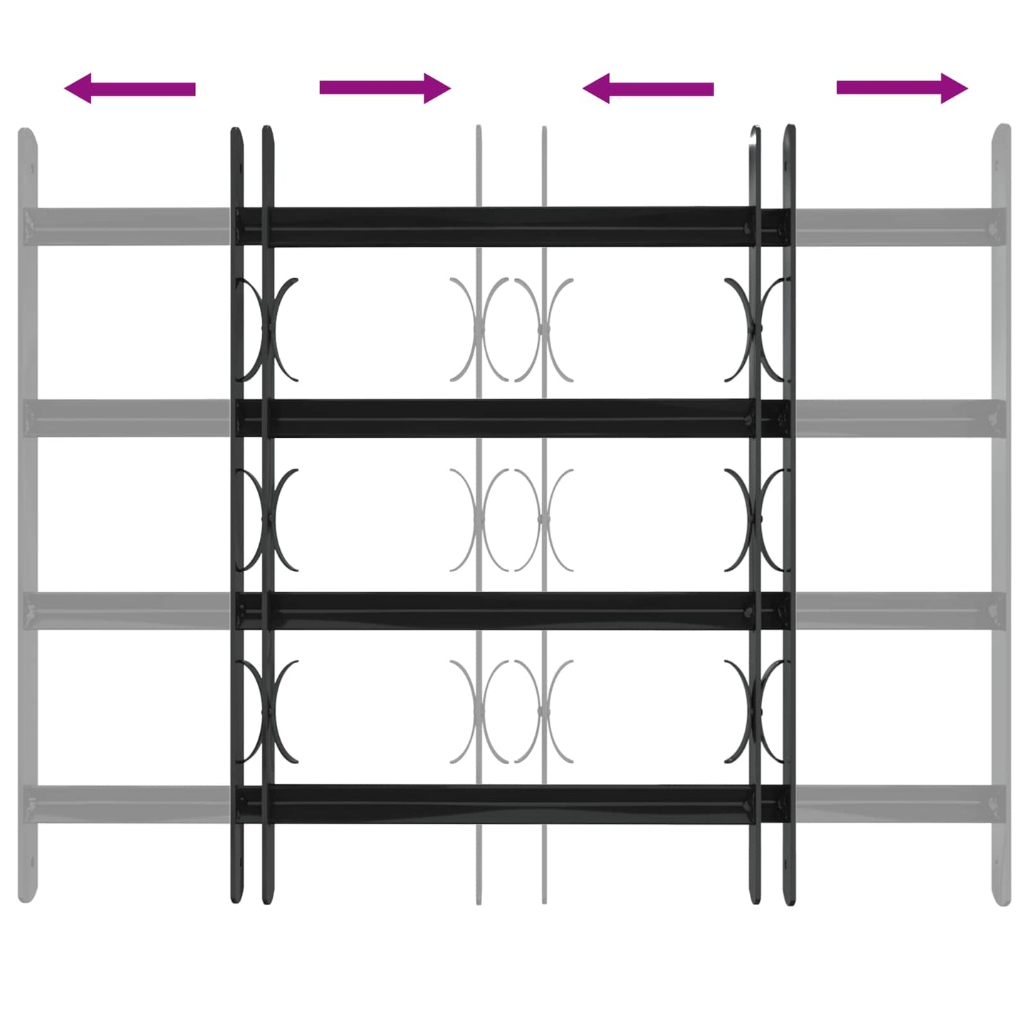 vidaXL Γρίλια Παραθύρου Μαύρο 75.5 x 60 εκ