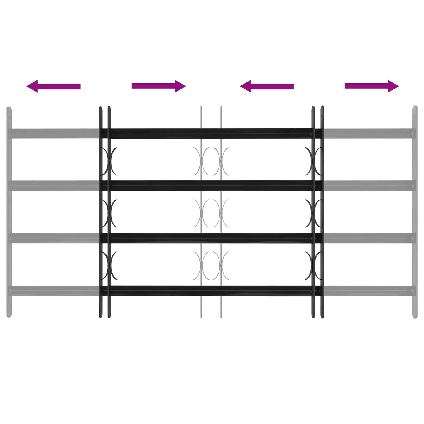 vidaXL Γρίλια Παραθύρου Μαύρο 115 x 60 εκ Χάλυβας με επίστρωση πούδρας
