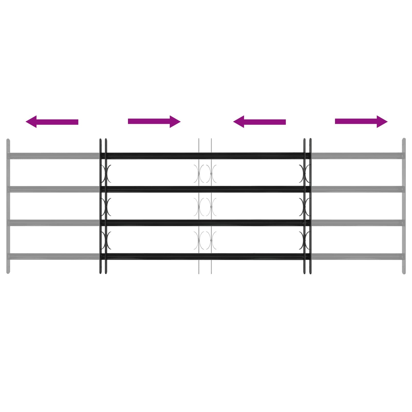 vidaXL Γρίλια Παραθύρου Μαύρο 175 x 60 εκ Χάλυβας με επίστρωση πούδρας