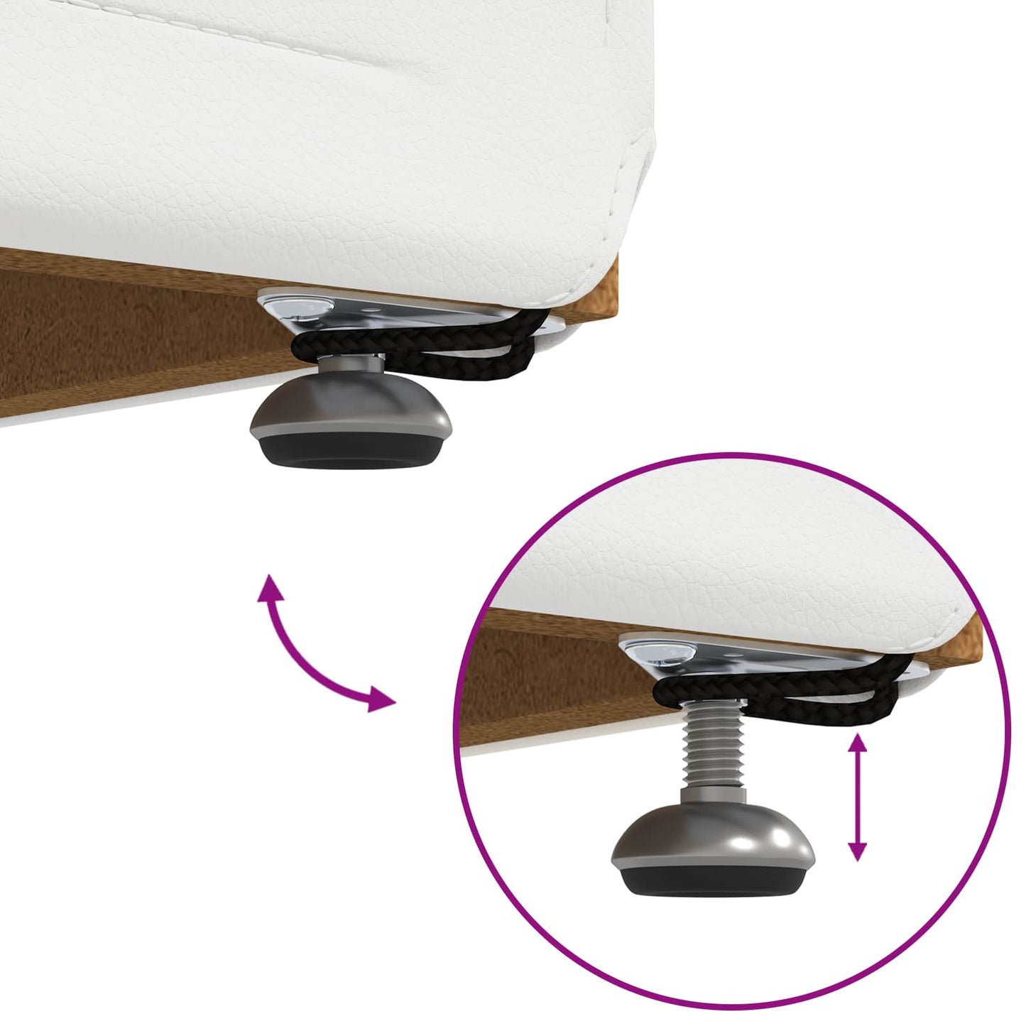 vidaXL Σκαμνί Λευκό 81 x 41 x 40 cm Ψεύτικο Δέρμα και Μηχανικά Ξύλα