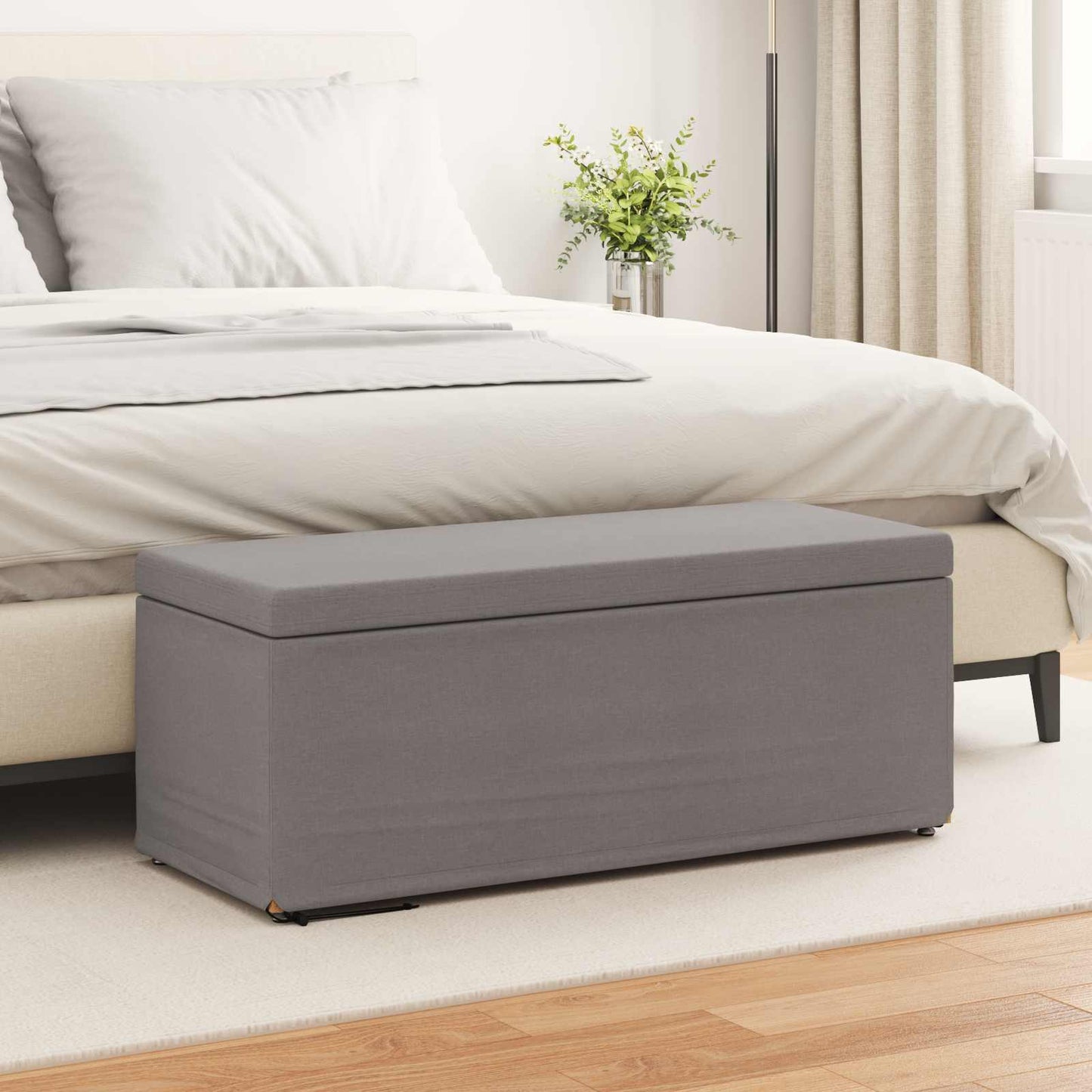 vidaXL Σκαμνί Taupe 101 x 41 x 40 εκ Ύφασμα και Επεξεργασμένο Ξύλο