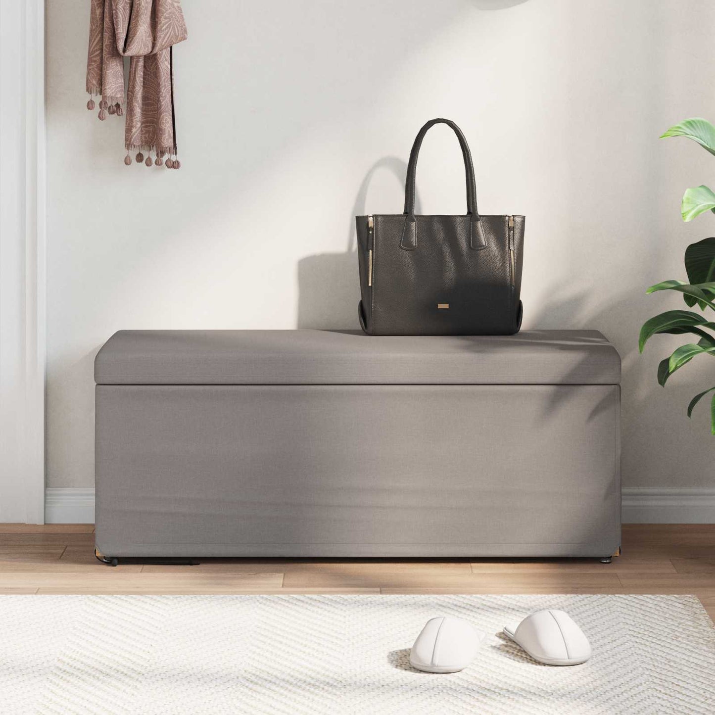 vidaXL Σκαμνί Taupe 101 x 41 x 40 εκ Ύφασμα και Επεξεργασμένο Ξύλο