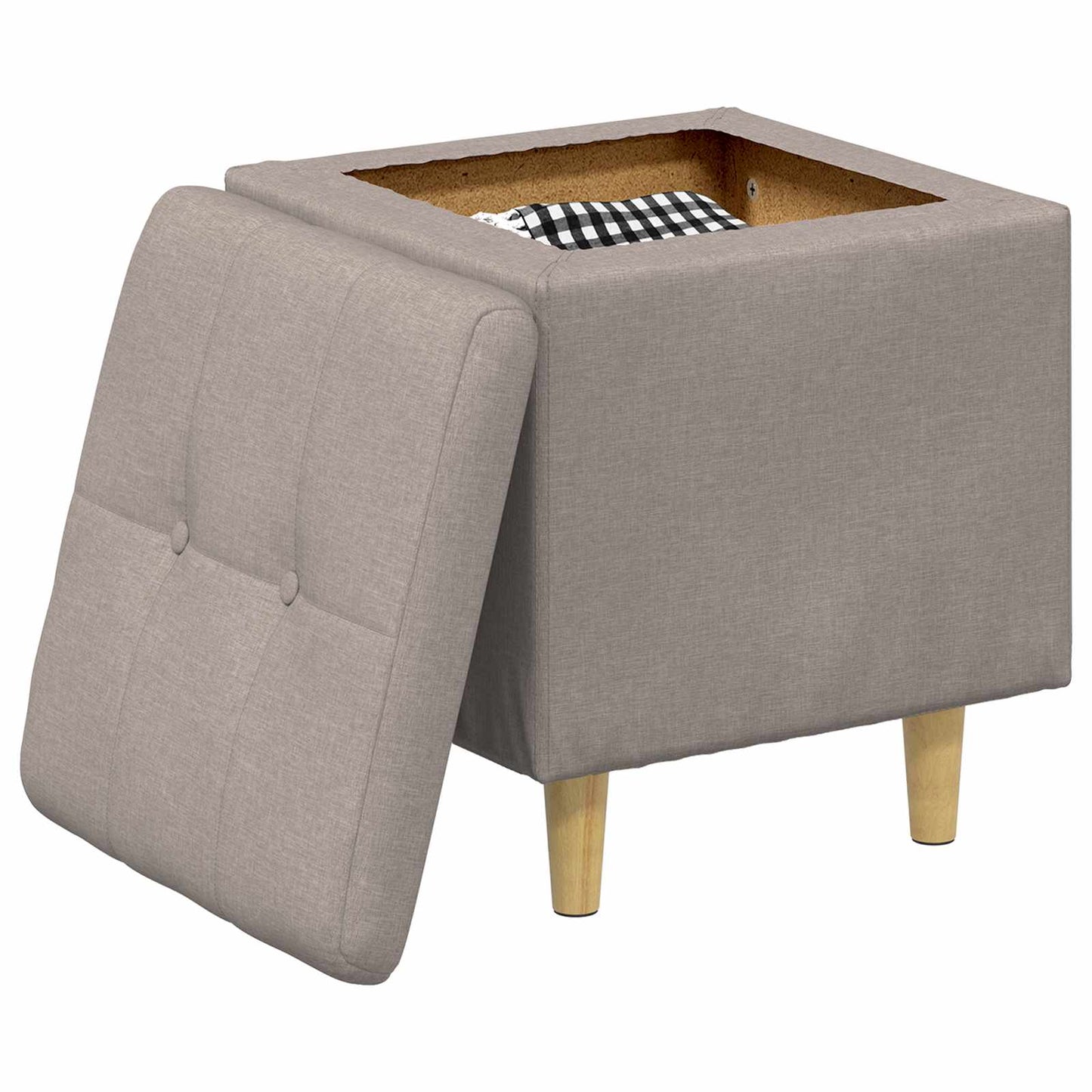 vidaXL Οθωμανικό αποθήκευσης με μαξιλάρι Taupe 40 x 40 x 45 cm ύφασμα