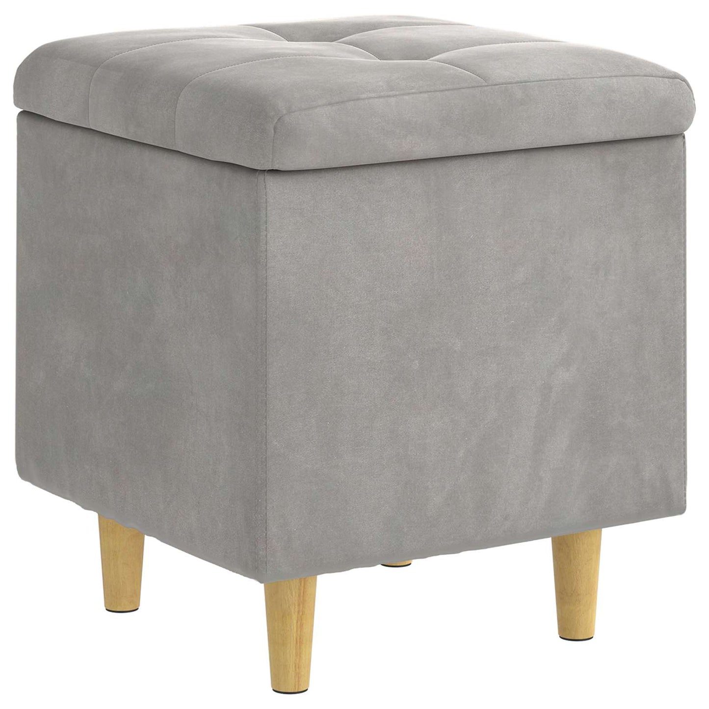 vidaXL Οθωμανικό αποθήκευσης Ανοιχτό γκρι 40 x 40 x 45 cm Βελούδο
