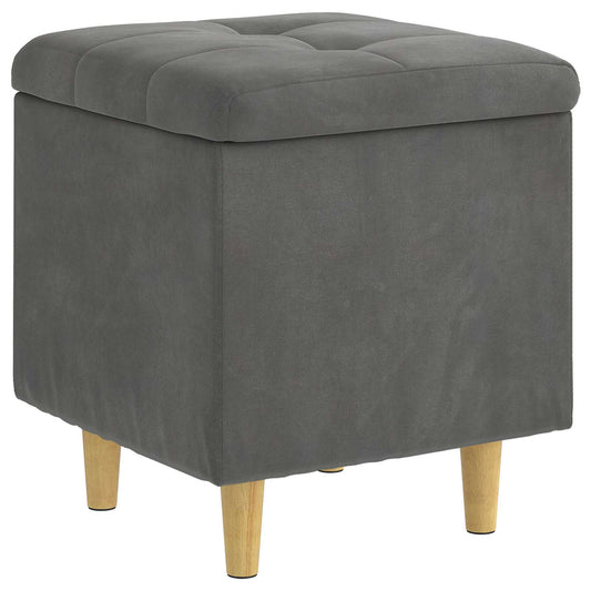 vidaXL Οθωμανικό αποθήκευσης Σκούρο Γκρι 40 x 40 x 45 cm Βελούδο