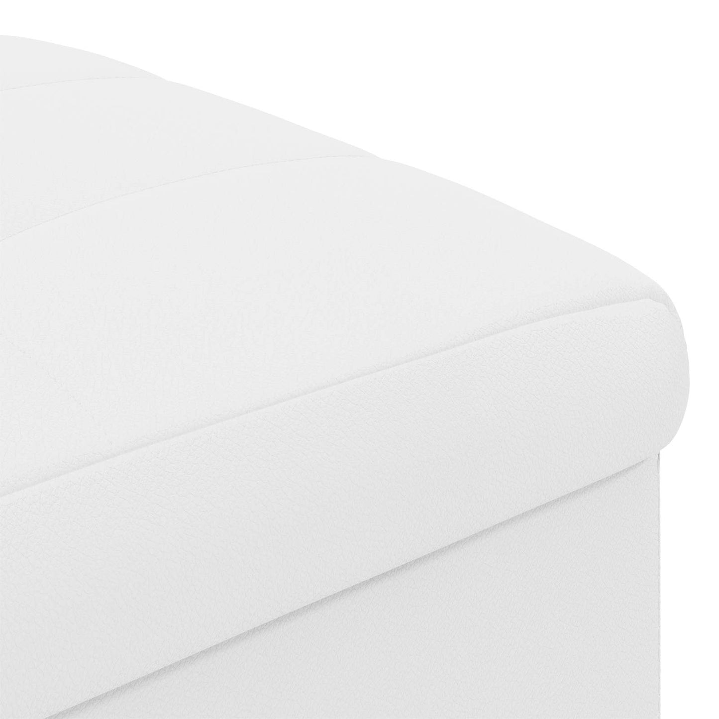 vidaXL Οθωμανικό αποθήκευσης Λευκός 40 x 40 x 45 cm Τεχνητό δέρμα